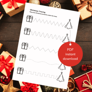 Instant Download Christmas Colour and Tracing Printable PDF