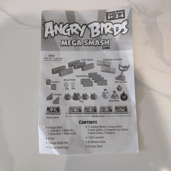 Mattel Angry Birds Mega Smash Board Game - Instructions